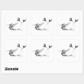 Psychedlic Bird Tattoo Quadratischer Aufkleber (Blatt)