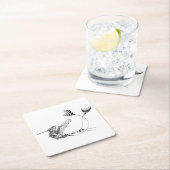 Psychedlic Vogel-Tätowierung Rechteckiger Pappuntersetzer (Vor Ort)