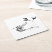 Psychedlic Vogel-Tätowierung Rechteckiger Pappuntersetzer (angewinkelt)