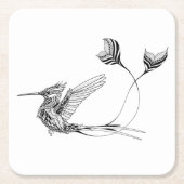 Psychedlic Vogel-Tätowierung Rechteckiger Pappuntersetzer (Vorderseite)