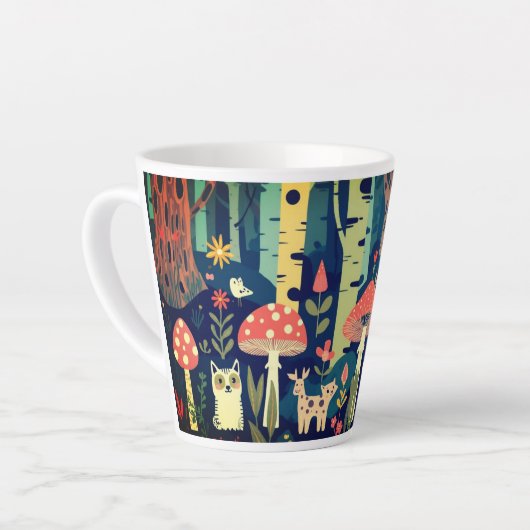 Psycheldelic forest design milchtasse (Linke Ecke)