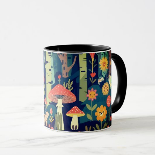 Psycheldelic forest design tasse (VorderseiteRechts)