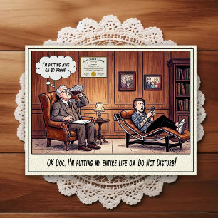 Psychiater Büro Humor Cartoon Postkarte