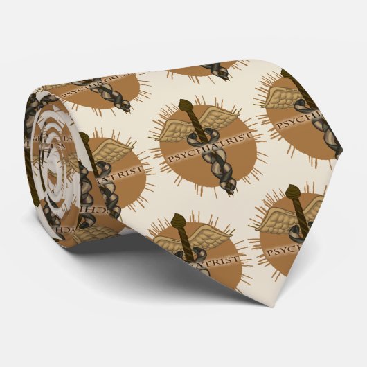 Psychiater Caduceus Krawatte (Gerollt)
