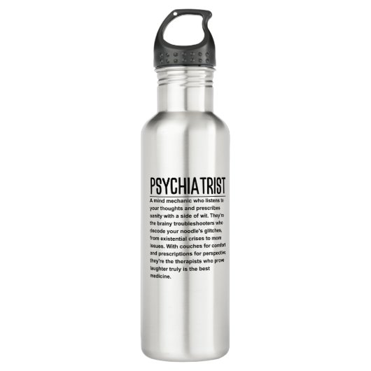 Psychiater Edelstahlflasche (Vorderseite)