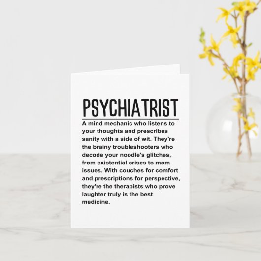 Psychiater Karte (Gelbe Blume)