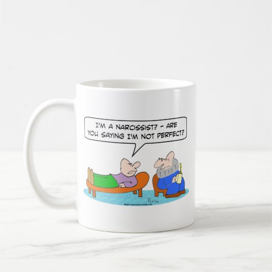 Psychiater Narcissist nicht perfekt Kaffeetasse (Links)