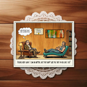 Psychiater-Praxis Humor Cartoon-Postkarte Postkarte