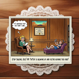 Psychiater-Praxis Humor Cartoon-Postkarte Postkarte