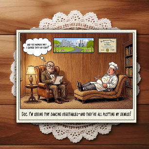 Psychiater-Praxis Humor Cartoon-Postkarte Postkarte