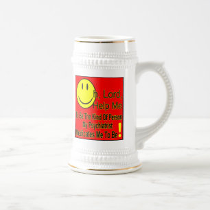 Psychiater T, helle Farben Bierglas