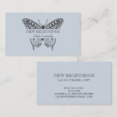 Psychiater Therapeut Butterfly Blue Visitenkarte (Vorne/Hinten)