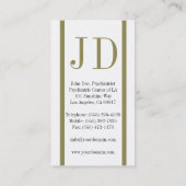 Psychiater Vert Goldstreifen W/W Visitenkarte (Rückseite)