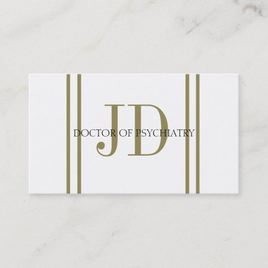 Psychiater Vert Goldstreifen W/W Visitenkarte (Vorderseite)
