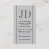 Psychiater Vert Streifen-Grau Visitenkarte (Rückseite)