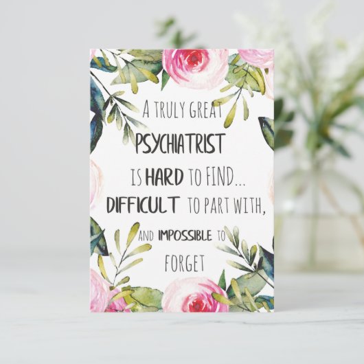 Psychiater Vielen Dank, dass Sie Geschenke Idee Dankeskarte (Stehend Vorderseite)