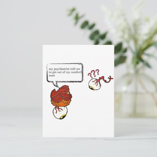 Psychiater Zombie Funny Dankeskarte (Stehend Vorderseite)