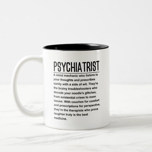 Psychiater Zweifarbige Tasse (Links)