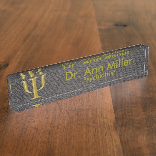 Psychiatersschreibtischnummernschild Namensplakette (Seite)