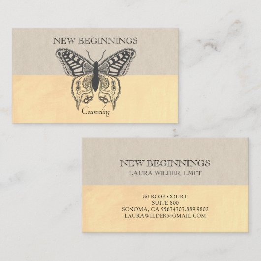 Psychiatrische Beratertherapie Butterfly Visitenkarte (Vorne/Hinten)