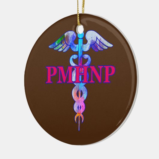 Psychiatrische Krankenpfleger PMHNP Caduceus Keramik Ornament (Links)