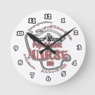 Psychiatrische Krankenschwester Axiom Runde Wanduhr