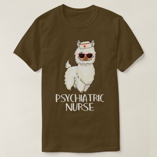 Psychiatrische Krankenschwester Llama RI Psych Nur T-Shirt (Design vorne)