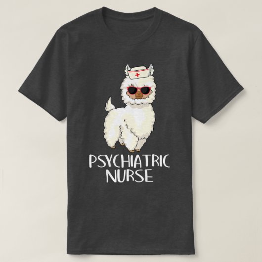 Psychiatrische Krankenschwester Llama RI Psych Nur T-Shirt (Design vorne)