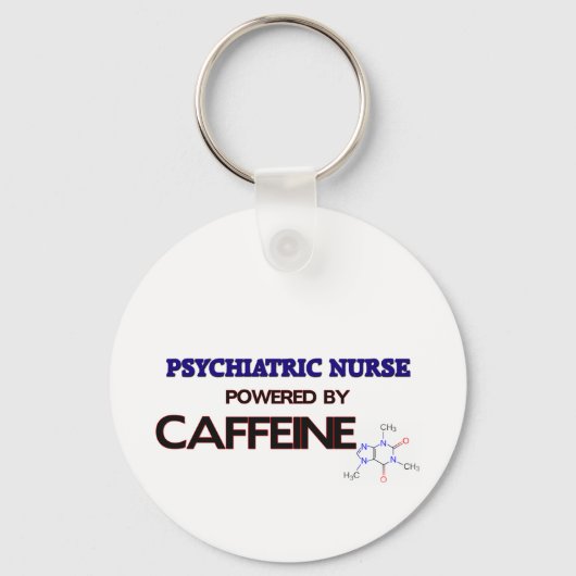 Psychiatrische Krankenschwester mit Koffein Schlüsselanhänger (Vorderseite)