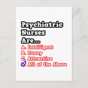 Psychiatrische Krankenschwester Quiz ...Joke Postkarte