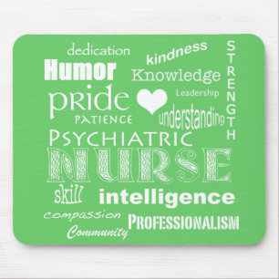 Psychiatrische Krankenschwester-Word-Wolke/Limette Mousepad