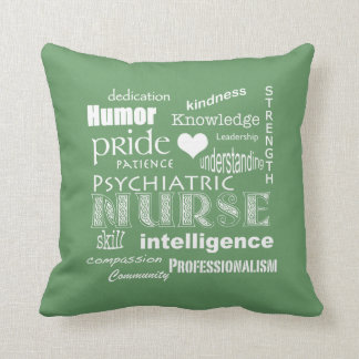 Psychiatrische Nurse-Pride-Attribute-Grün Kissen