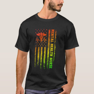 Psychiatrische Pflegekraft US Regenbogenflagge Cad T-Shirt