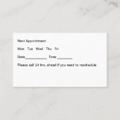 Psychiatrische Psychiatrische Personalausweise Visitenkarte (Rückseite)