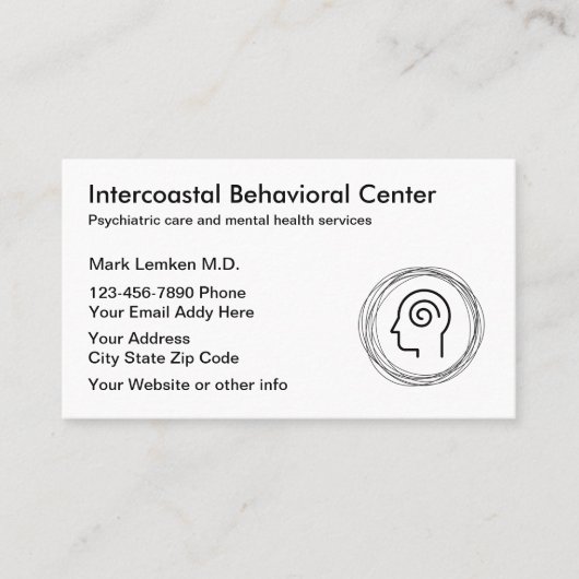 Psychiatrische Psychiatrische Personalausweise Visitenkarte (Vorderseite)