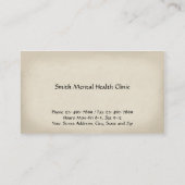 Psychiatrische Visitenkarte (Rückseite)