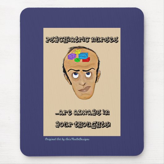 Psychiatrischer Krankenschwester-Spaß Cartoon Mousepad (Vorne)