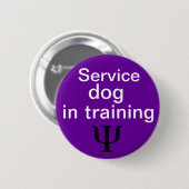 psychiatrischer Service-Hund im Trainingsknopf Button (Vorne & Hinten)