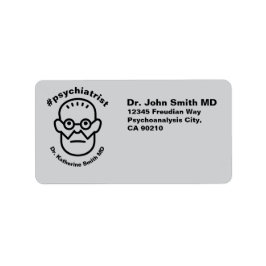 psychiatrist antistress Freud Therapy Health Adressaufkleber