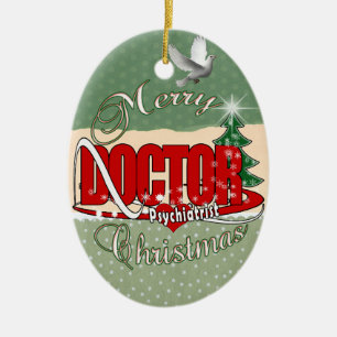 PSYCHIATRIST-ARZT MERRY CHRISTMAS KERAMIK ORNAMENT