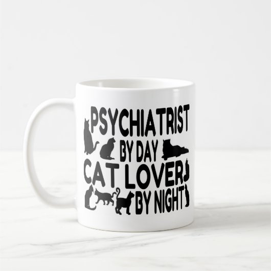 Psychiatristin Cat Lover Kaffeetasse (Links)