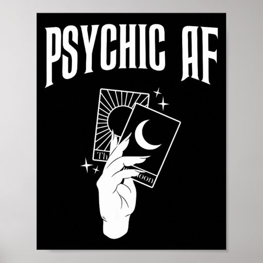 Psychic Af Funny New Age Occult Tarot Clairvoyant  Poster (Vorne)