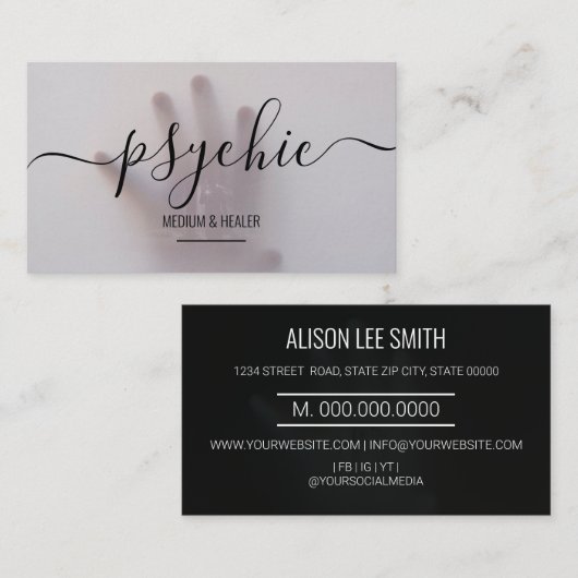 Psychic Medium Healer Visitenkarte (Vorne/Hinten)