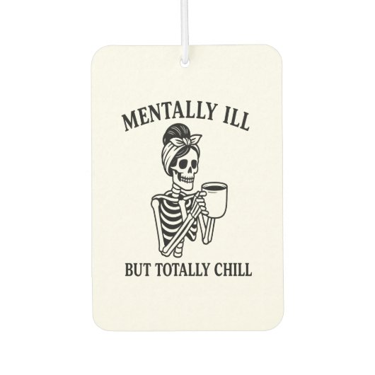 Psychisch krank, aber total cool Halloween Autolufterfrischer (Vorderseite)