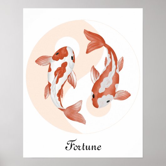 Psychisch Lucky Zen Koi Fisch in Bagua Fortune Poster (Vorne)
