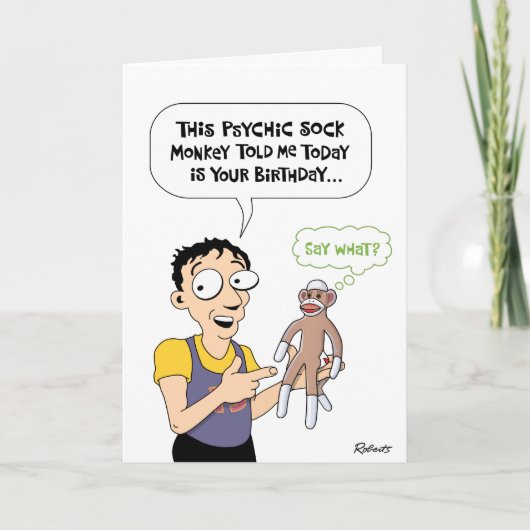 Psychische Affe Geburtstag Karte (Vorderseite)