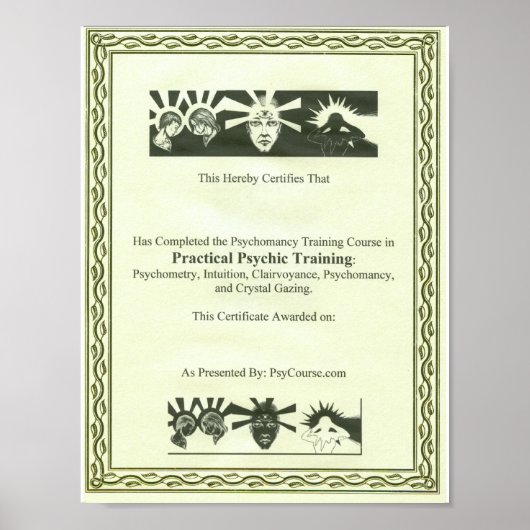 Psychische Ausbildung Poster (Vorne)