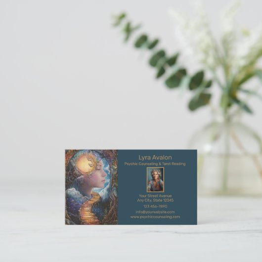 Psychische Beratung und Tarot Lesen Visitenkarte (Stehend Vorderseite)