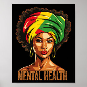 Psychische Gesundheit Afro Afroamerikaner Schwarze Poster