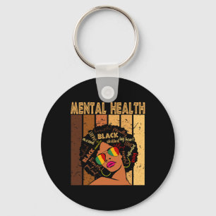 Psychische Gesundheit Afro Afroamerikaner Schwarze Schlüsselanhänger